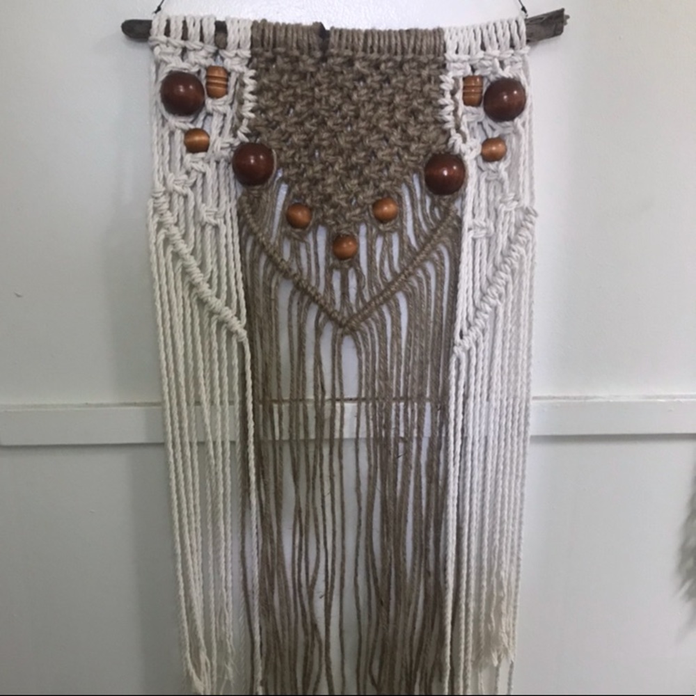 Boho Handmade driftwood macrame wall tapestry